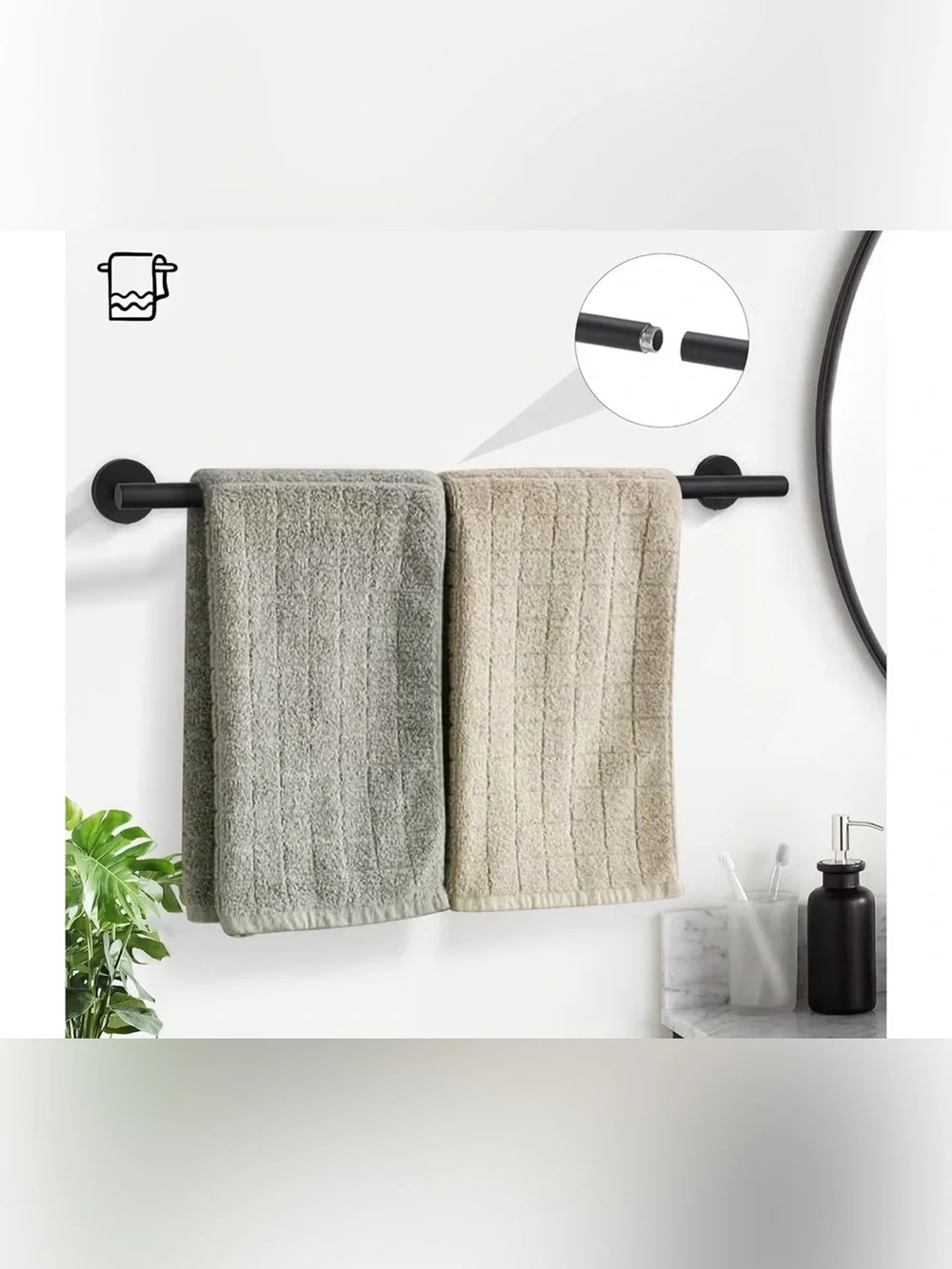 Matte Black Bathroom Hardware Set - 5 Piece